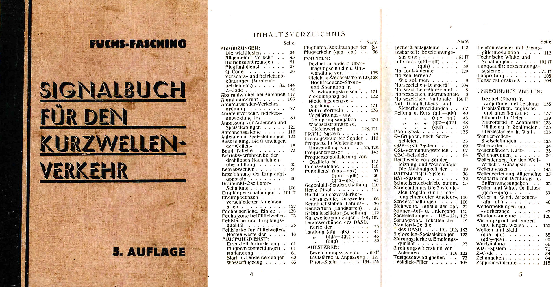 Signalbuch für den Kurzwellenverkehr - Fuchs, J / Fasching, J.